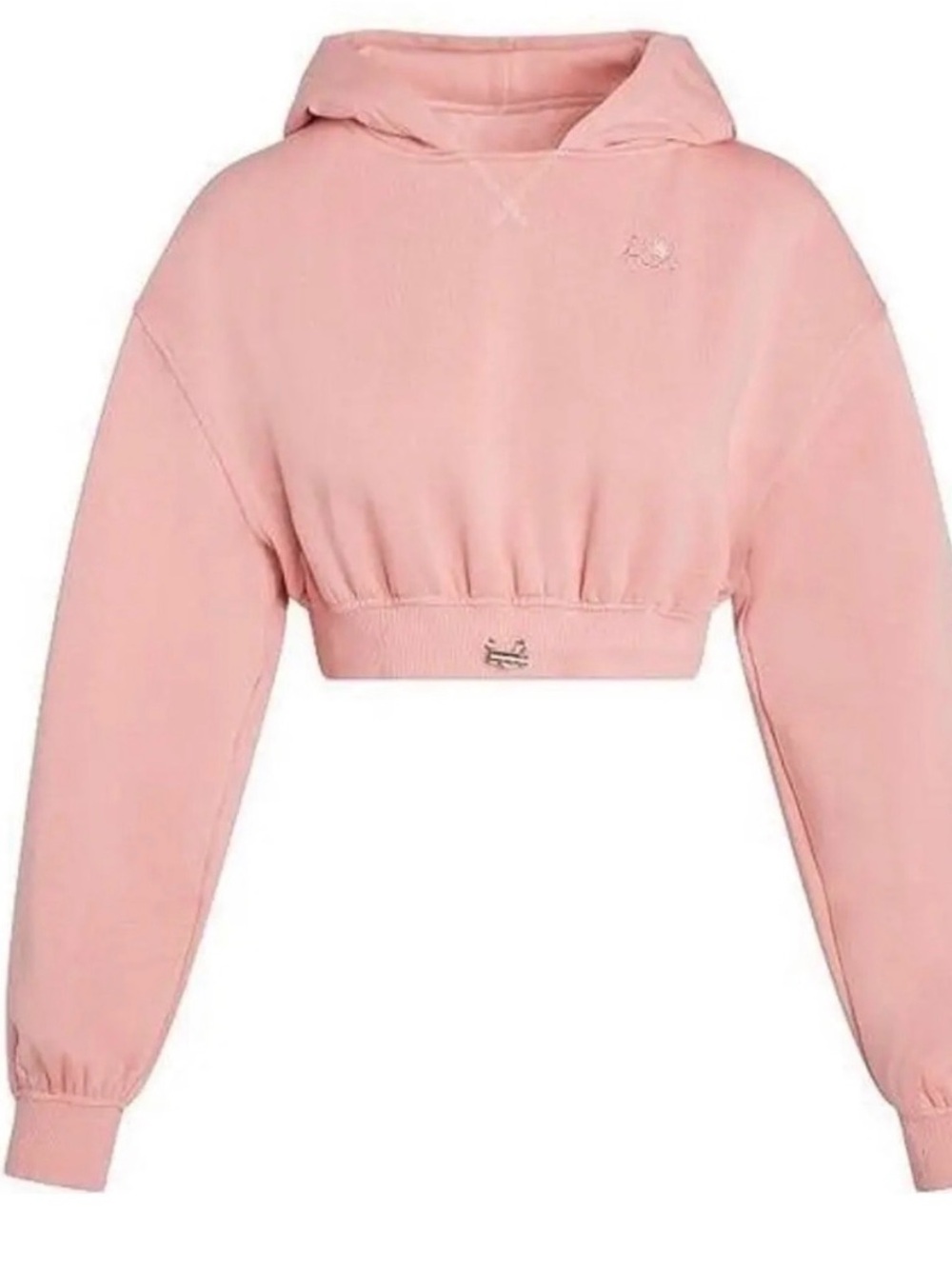 For Love and Lemons Cropped Pink Hoodie Sweatshirt